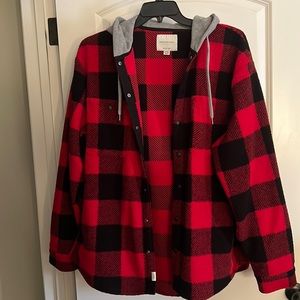 American eagle flannel shirt jacket, plaid size extra large